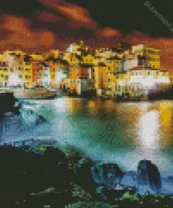Boccadasse At Night Diamond Painting