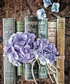 Books With Flowers Diamond Painting