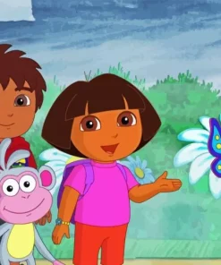 Boots Dora And Diego Diamond Painting