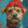 Border Terrier In A Bobble Hat Diamond Painting