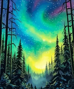 Borealis Trees Diamond Painting