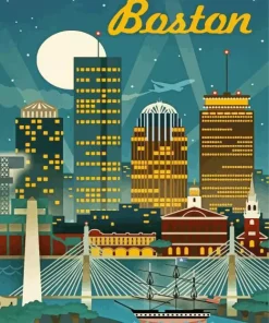 Boston City Poster Diamond Painting