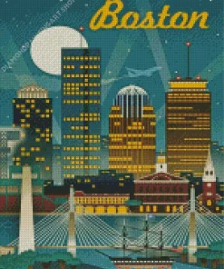 Boston City Poster Diamond Painting