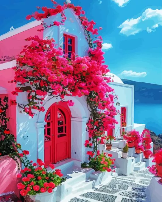 bougainvillea front door Diamond Dotz Bougainvillea Front Door Diamond Painting