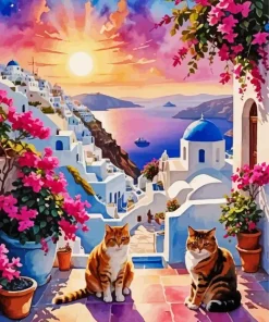 Bougainvillea Santorini Diamond Painting