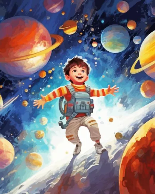 boy in space Diamond By Numbers Boy In Space Diamond Painting