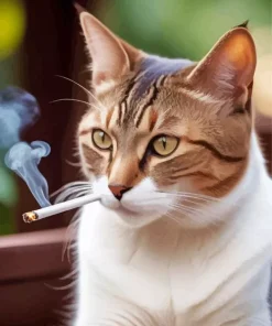 Cat Smoking Cigarette Diamond Painting