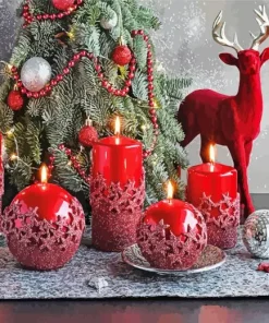 Christmas Candles Diamond Painting