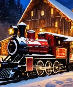 Christmas Train Diamond Painting
