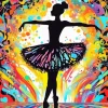 Colorful Ballerina Silhouette Diamond Painting