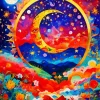Colorful Moon Diamond Painting