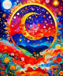 Colorful Moon Diamond Painting