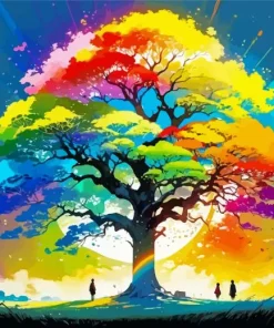 Colorful Rainbow Tree Diamond Painting