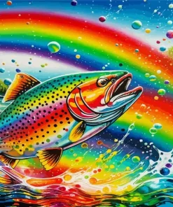 Colorful Rainbow Trout Diamond Painting