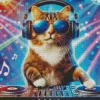 Cool Dj Cat Art Diamond Painting