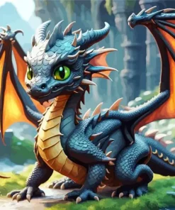 Cool Dragon Baby Art Diamond Painting