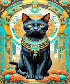 Cool Egyptian Black Cat Diamond Painting