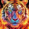 Cool Flaming Tiger Diamond Painting