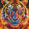 Cool Flaming Tiger Diamond Painting