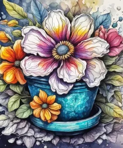 Cool Flower Pot Diamond Painting