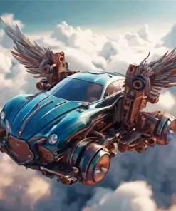 Cool Flying Car Diamond Painting