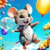Cool Flying Mouse Art Diamond Painting