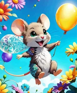 Cool Flying Mouse Art Diamond Painting
