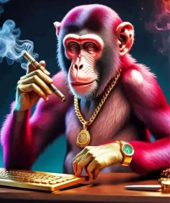 Cool Gangster Monkey Art Diamond Painting