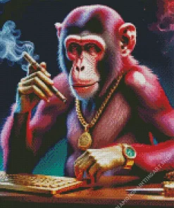 Cool Gangster Monkey Art Diamond Painting