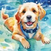 Cute Dog Swimming Diamond Painting