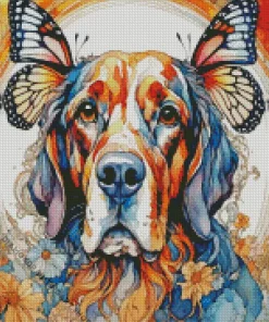 Cute Dog With Butterflies Ears Diamond Painting