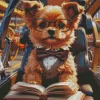 Cute Dog With Glasses Art Diamond Painting