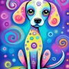 Cute Folk Art Puppy Diamond Painting