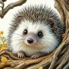 Cute Hedgehog Diamond Painting