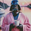Darth Vader Drinking Coffee Diamond Painting