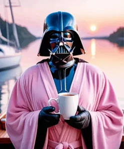 Darth Vader Drinking Coffee Diamond Painting