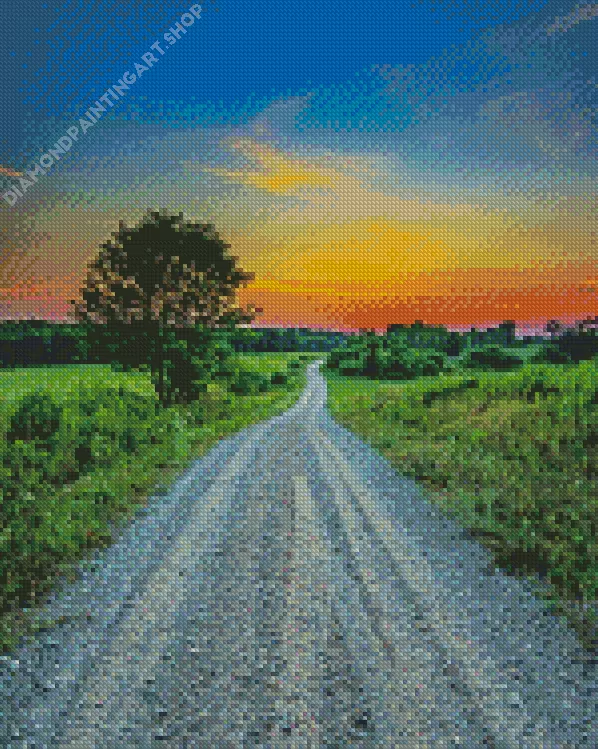 dirt road art Diamond By Numbers Dirt Road Art Diamond Painting