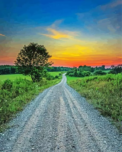 dirt road art Diamond Paintings Dirt Road Art Diamond Painting