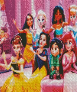 Disney Princesses And Vanellope Diamond Painting
