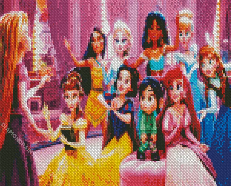 disney princesses and vanellope Diamond Dotz Disney Princesses And Vanellope Diamond Painting