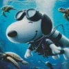 Diver Snoopy Diamond Painting