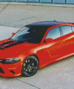 Dodge Charger Daytona Orange Diamond Painting