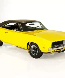 Dodge Charger Yellow Car Diamond Painting