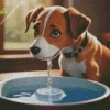 Dog Drinking Water Diamond Painting
