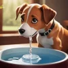 Dog Drinking Water Diamond Painting