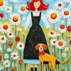 Dog Folk Art Diamond Painting