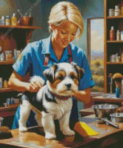 Dog Hair Dresser Diamond Painting