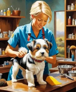 Dog Hair Dresser Diamond Painting