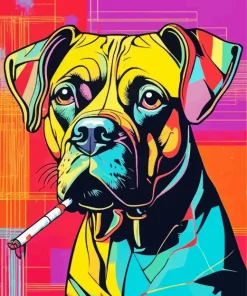 Dog Smoking Diamond Painting