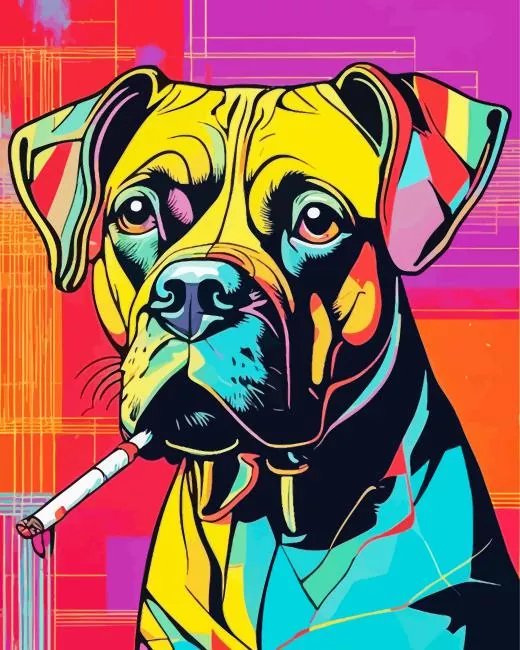 dog smoking Diamond Paints Dog Smoking Diamond Painting